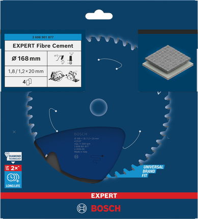 BoschEXPERT 纤维水泥圆锯片 168 毫米。